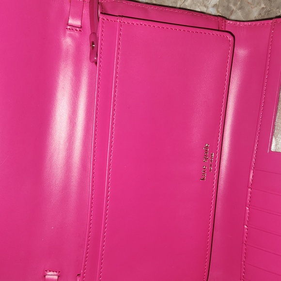 KATE SPADE GOLD/ PINK CLUTCH WITH GOLD CHAIN - Picture 6 of 8